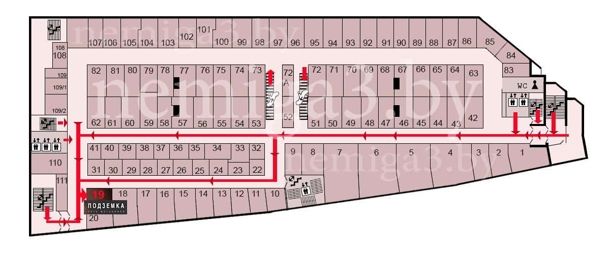 СХЕМА прохода к магазину «ПОДЗЕМКА» (Podzemka) в Торговом Центре